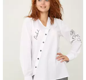 Блуза з косою застібкою "Орхідея" 230199-2, 52 (230199-2s52)
