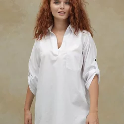 Біла блуза - туніка "Мандала Місяць" 230198-2, 60-62 (230198-2)