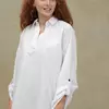 Біла блузка з рукавом реглан 230195-1, 64-66 (230195-1s6466)
