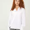 Біла блуза з косою застібкою 230199-1, 52 (230199-1s52)