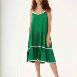 Розкльошена сукня зеленого кольору 270362-1, 44/46 (270362-1s4446)