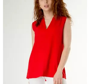 Червона базова блуза-топ з жатки 230143, 52 (230143s52)