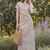 Довга сукня із льону "Ромашки" 270184-2, 52/54 (270184-2s5254)