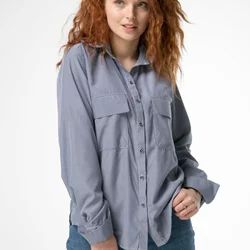 Класична жіноча сорочка в дрібну смужку 230133, 46 (230133s46)