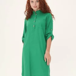 Зелена сукня-сорочка з льону 270152-2, 56/58 (270152-2s5658)