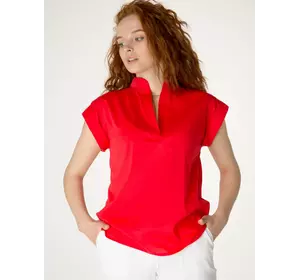 Проста блузка червоного кольору 230150, 46 (230150)