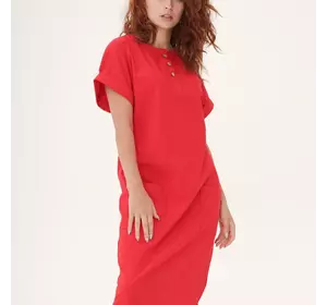 Червона сукня з льону 270194-2, 48/50 (270194-2s4850)