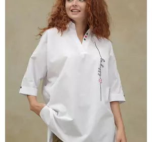 Сорочка з модною вишивкою"Be happy" 230163-2, 64-66 (230163-2)