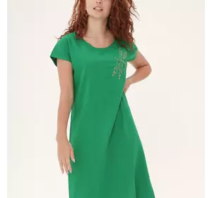 Лляна пряма сукня зеленого кольору 270349-2, 64/66 (270349-2s6466)