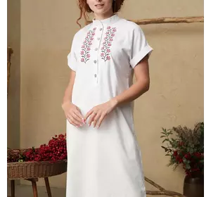 Лляна сукня-сорочка класичного прямого крою з символом життя, 44/46 (5550364-2s4446)