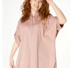 Бежева блузка з вишивкою "Губи" 230165, 64/66 (230165s6466)