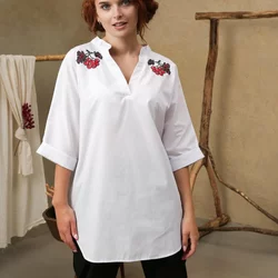 Бавовняна блуза-туніка з символом любові та краси, 60/62 (5550193-1s6062)