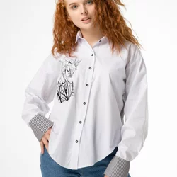 Жіноча блуза з дизайнерською вишивкою 230100, 44/46 (230100s4446)