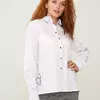 Біла сорочка з вишивкою "Орхідея" 230201-1, 44 (230201-1s44)