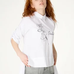 Біла блузка "Орхідея" 230110-1, 64/66 (230110-1s6466)