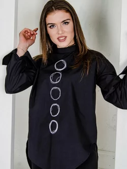 Чорна блуза з вишивкою "Кола" 230114, 48/50 (230114)