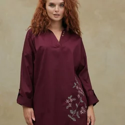 Блуза з вишивкою "Ніжні квіточки" 230191-2, 52-54 (230191-2s5254)