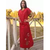 Червона довга сукня із льону "Ромашки" 270184-3, 48/50 (270184-3)