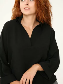 Чорна блуза коротка 230204-1, 56/58 (230204-1)