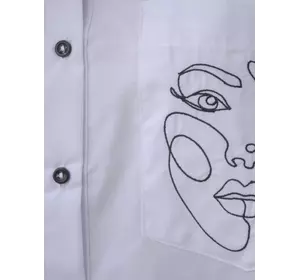 Класична біла блуза  230211-4, 46 (230211-4) Класична біла блуза  230211-4, 46 (230211-4)