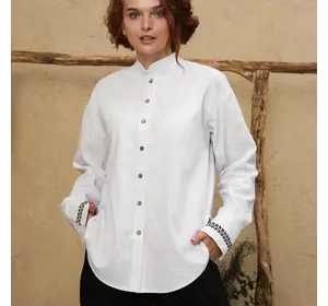 Класична лляна сорочка-оверсайз, з оберегом від злих духів, 60/62 (5550189-1s6062)