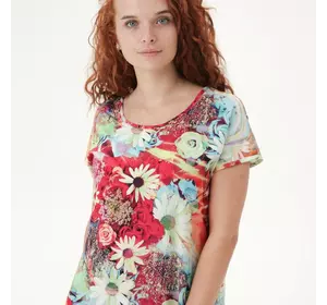 Сукня-футболка з штапеля з квітами 55002, 48/50 (55002s4850)