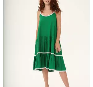Розкльошена сукня зеленого кольору 270362-1, 48/50 (270362-1s4850)